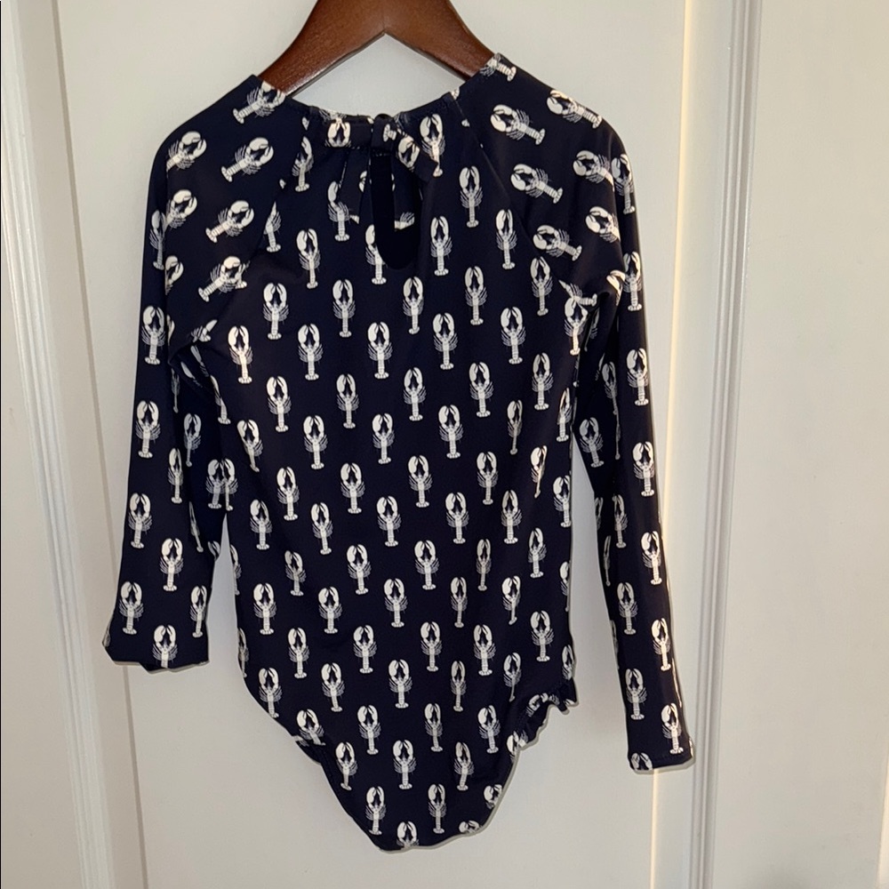 Vineyard Vine Navy Lobster Print Long Sleeve Swimsuit - Picture 3 of 5